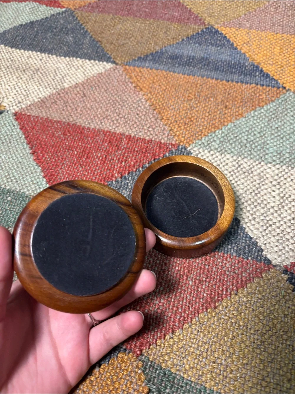 Woodstones Wood Jewelry Box with Agate Inlay Trinket Box